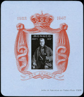 Neuf Sans Charnière N°  2A, 200f + 300f, 25 Ans De Règne Louis II, Bloc Sur Papier Bleuté,... - Other & Unclassified