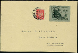 Lettre N° 8/9, 50c Et 2f St Nazaire, Obl Sur 2 L La Baule 3.4.45 T.B. - Autres & Non Classés