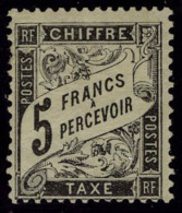 Neuf Avec Charnière N° 24, 5f Noir Très Frais, T.B. Rare, Signé Bernichon - Autres & Non Classés