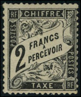 Neuf Avec Charnière N° 23, 2f Noir Dentes Courtes Sinon T.B. Signé Brun - Autres & Non Classés