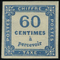 Neuf Avec Charnière N° 9a, 60c Bleu Très Foncé + Normal Pour Comparaison, Superbe - Autres & Non Classés