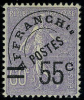 Neuf Avec Charnière N° 47, 55c Sur 60c Violet, Cl, T.B. Signé Docquet - Autres & Non Classés