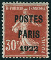 Neuf Avec Charnière N° 32, 30c Postes Paris 1922, T.B. Signé JF Brun - Autres & Non Classés