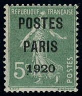 Neuf Avec Charnière N° 24 + 25, Les 2 Valeurs Postes Paris 1920, T.B. - Autres & Non Classés