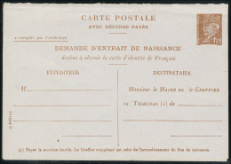 Lettre N° 515-CPRP3, 1f20 Brun Chamois Type Pétain, Demande D'extrait De Naissance Neuf T.B. - Autres & Non Classés