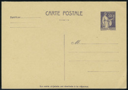 Lettre N° 363 CPRP1, Type Paix, Carte Postale à 55c Violet Avec Réponsé Payée T.B.... - Autres & Non Classés