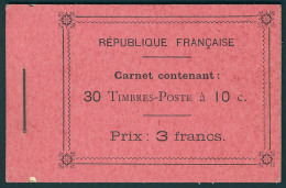 Neuf Sans Charnière N° 138-C9, 10c Rouge Semeuse, Carnet De 30t, Tous Avec Gomme Lisse, T.B. - Autres & Non Classés