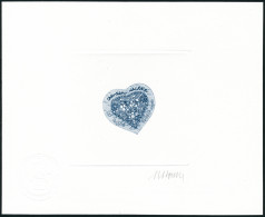 N°3368. Coeur De Christian LACROIX. Epreuve D'artiste En Bleu, Signée. T.B. - Autres & Non Classés