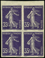 Neuf Sans Charnière N° 142c, 35c Violet Semeuse, Bloc De 4 ND, Bdf, T.B. Maury - Autres & Non Classés