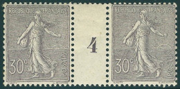 Neuf Avec Charnière N° 133, 30c Lilas, Paire Hor., Millésime 4, Cl, T.B. Maury - Autres & Non Classés