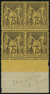 Neuf Sans Charnière N° 99, 75c Violet Sur Orange, Bloc De 4, Bdf, Bien Centré, T.B. - Autres & Non Classés