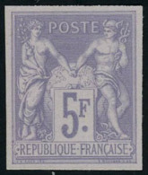 Neuf Sans Gomme N° 95b, 5f Violet Tirage Des Régents, T.B. Siné Brun - Other & Unclassified