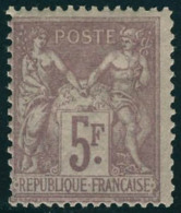 Neuf Avec Charnière N° 95a, 5f Lilas Rose Sur Lilas Pâle, T.B. - Autres & Non Classés