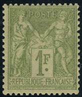 Neuf Avec Charnière N° 82, 1f Olive Clair, Type II, Cl T.B. - Andere & Zonder Classificatie