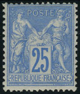 Neuf Avec Charnière N° 79, 25c Bleu Cl T.B. Signé Brun - Autres & Non Classés