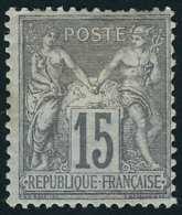 Neuf Avec Charnière N° 77, 15c Gris, Qq Dents Courtes Sinon T.B. - Autres & Non Classés