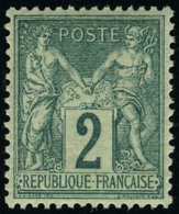 Neuf Sans Charnière N° 74, 2c Vert Centrage Parfait, Superbe - Autres & Non Classés