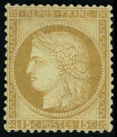 Neuf Avec Charnière N° 55, 15c Bistre Excellent Centrage T.B. - Andere & Zonder Classificatie