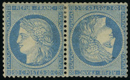 Neuf Avec Charnière N° 37c, 20c + 20c Cérès Bleu, Paire Tete Beche Bon Centrage,... - Other & Unclassified