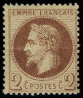 Neuf Sans Charnière N° 26B, 2c Rouge Brun Clair, Type II, Froissure De Gomme, Aspect T.B. - Autres & Non Classés