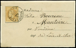 Lettre L'Armand Barbès, Carte Affranchie à 10c, Càd Paris R D'Enghien 30 Sept 70 Pour Montoire... - Andere & Zonder Classificatie