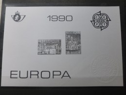 Belgique Belgie Feuillet Noir Et Blanc Europa / Zwart -wit Velletjes  ( ZW/NB ) 1990 - Feuillets N&B Offerts Par La Poste [ZN & GC]