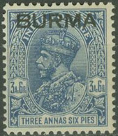 BURMA..1937..Michel # 8b..MLH...MiCV - 6 Euro. - Burma (...-1947)