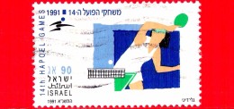 ISRAELE - Usato - 1991 - 14° Giochi Hapoel - Tennis Da Tavolo - 90 - Usados (sin Tab)