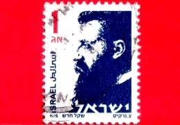 ISRAELE - Usato - 1986 - Theodor Zeev Herzl (1860-1904) - 1 - Usados (sin Tab)