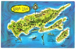 RB 1111 - Fiji Postcard - Map Of Vanua Levu & Taveuni - Pacific Islands - Fidschi