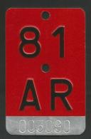 Velonummer Appenzell Ausserrhoden AR 81 - Number Plates