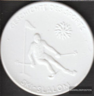 Germany History Of Sports - Ski-slalom Extremely Fine Extremely Fine Porzellanmedaille Meissen - Sonstige & Ohne Zuordnung