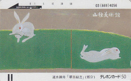 Télécarte Ancienne Japon / 110-15999 - Animal - LAPIN  - RABBIT Japan Front Bar Phonecard / A - KANINCHEN - 259 - Konijnen