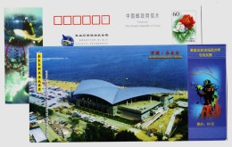 Seaside Aquarium Architecture,Scuba Diving Diver,Shark,CN 06 Qinhuangdao Undersea Aquarium Ticket Pre-stamped Card - Tauchen