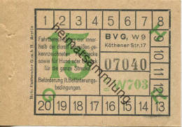 BVG Berlin Köthener Str. 17 - Fahrschein 1942 - Teilstrecke Sowie Für Hund Und Gepäck - Europe