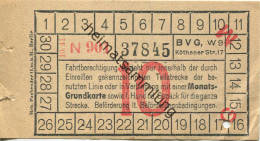 BVG Berlin Köthener Str. 17 - Fahrschein 1941 - Teilstreckenschein Oder In Verbindung Mit Einer Monats-Grundkarte Sowie - Europe