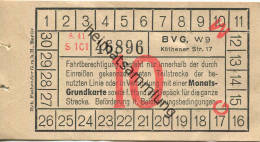 BVG Berlin Köthener Str. 17 - Fahrschein 1941 - Teilstreckenschein Oder In Verbindung Mit Einer Monats-Grundkarte Sowie - Europe