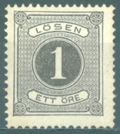 SWEDEN - 1874 - MLH/*  - Yv 1B PERF 14 Mi 1A PERF 14  - Lot 14391 - Portomarken