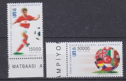 Turkey 1996 European Championship Football 2v (+margin) ** Mnh (31352) - Unused Stamps