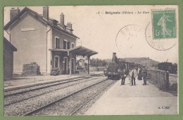 TOP CPA - RHONE- BRIGNAIS - LA GARE - Superbe Animation, Le Train Arrivant à Quai - B.F. Paris / 8 - Brignais