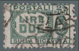 Italia - Pacchi Postali Del 1927/32 Senza Fasci Al Centro:  Lire 2 Seconda Parte (n° 61) - 1946 - Postpaketten