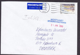 Finland PRIORITAIRE 1.Klass Label TURKU 2000 Cover Brief Denmark Snow Hare Stamp - Storia Postale
