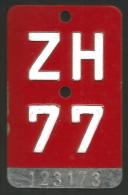 Velonummer Zürich ZH 77 - Nummerplaten