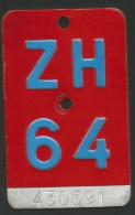 Velonummer Zürich ZH 64 - Placas De Matriculación