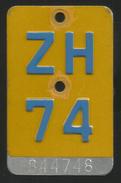 Velonummer Mofanummer Zürich ZH 74 - Number Plates