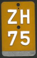 Velonummer Mofanummer Zürich ZH 75 - Nummerplaten