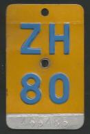 Velonummer Mofanummer Zürich ZH 80 - Number Plates