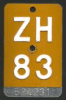 Velonummer Mofanummer Zürich ZH 83, Letzte Kleine Mofa ZH ! - Number Plates