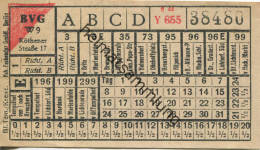 BVG Berlin Köthener Str. 17 - Fahrschein 1944 - Britz Von Nach Hackescher Markt - Europe