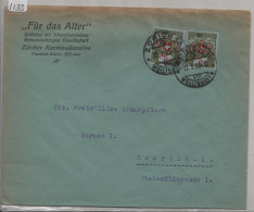 1925 Timbres De Franchise 4A - Stiftung Für Das Alter Zürich - Kontrollnummer 752 2x 5Rp. Von - Vrijstelling Van Portkosten